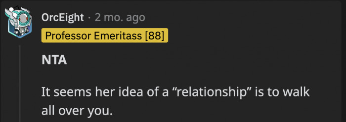 Sisterhood seems to have a different meaning for OP