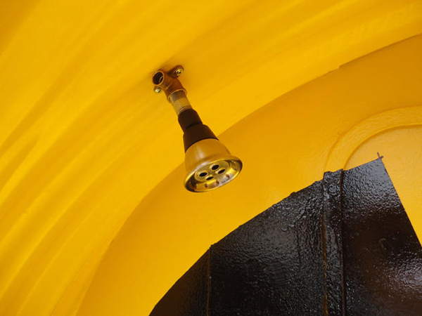 A decontamination room.