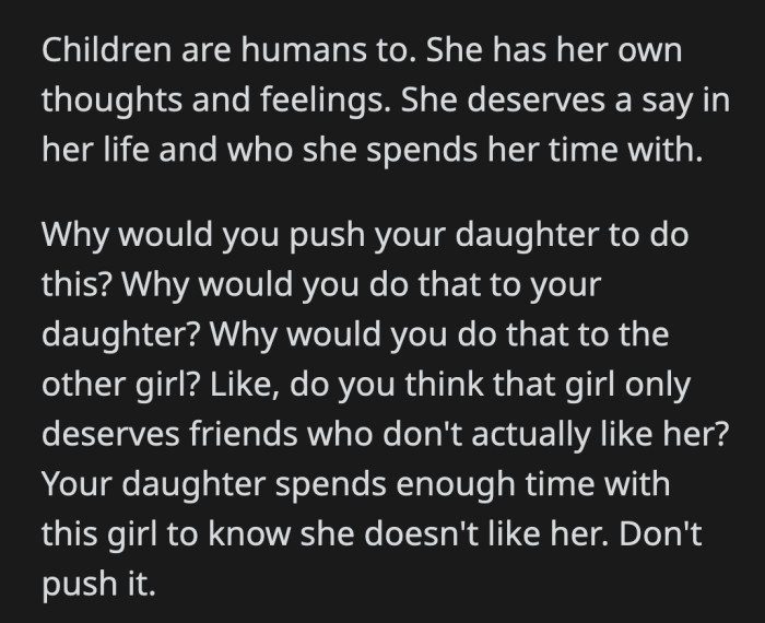 OP didn't reply to any questions inquiring about her intention behind the forced bond between Leah and Melody.