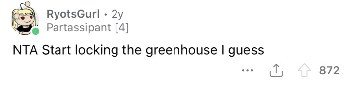 Time to start locking the greenhouse!