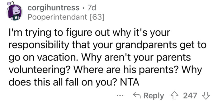 Why do they all expect OP to take over this task?