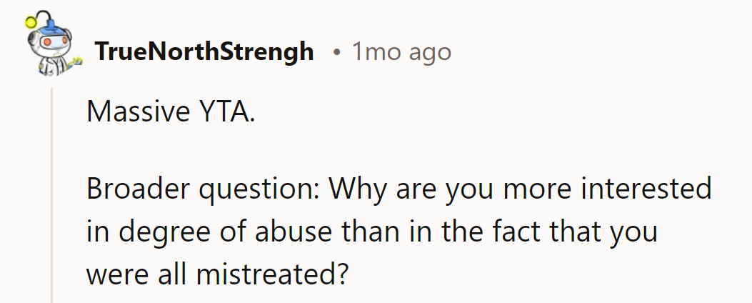 Seems like someone's got a degree in Missing the Point 101. Maybe it's time for a major change to Empathy Studies.