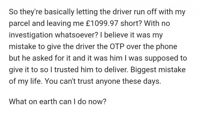 Amazon was basically letting the delivery driver run off with the parcel