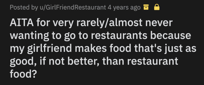 OP was taken aback by her reaction