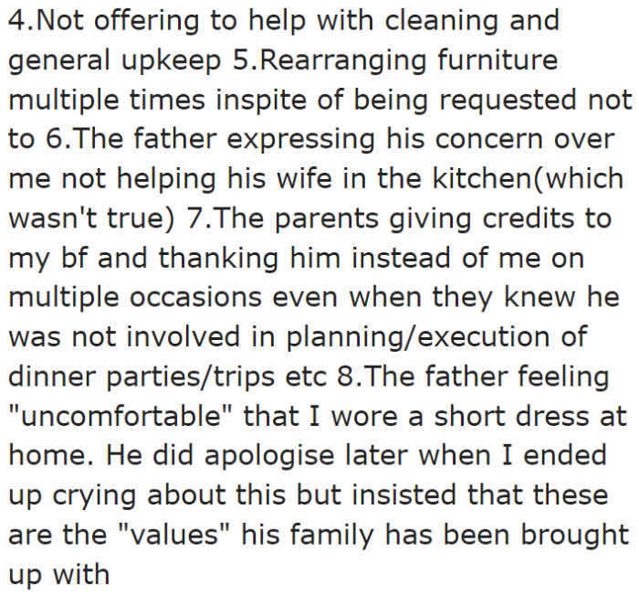 The parents just do whatever they want without regard for the OP's opinions.