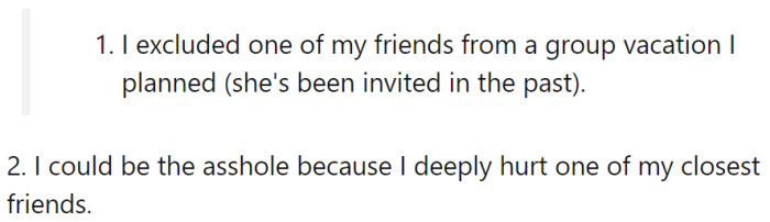 OP has offered the following explanation for why she thinks she might be the a-hole: