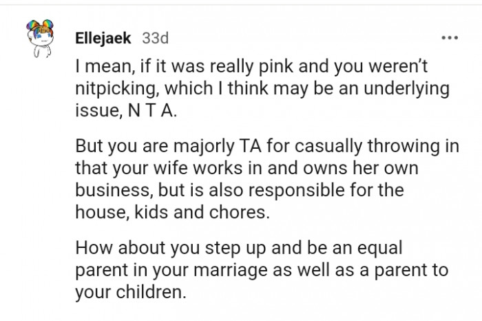 How about you step up and be an equal parent?