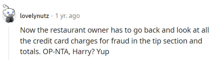 Harry's tip caper turned into a fraud fiasco; OP is clearly NTA, but Harry might need a lesson in ethics and arithmetic!