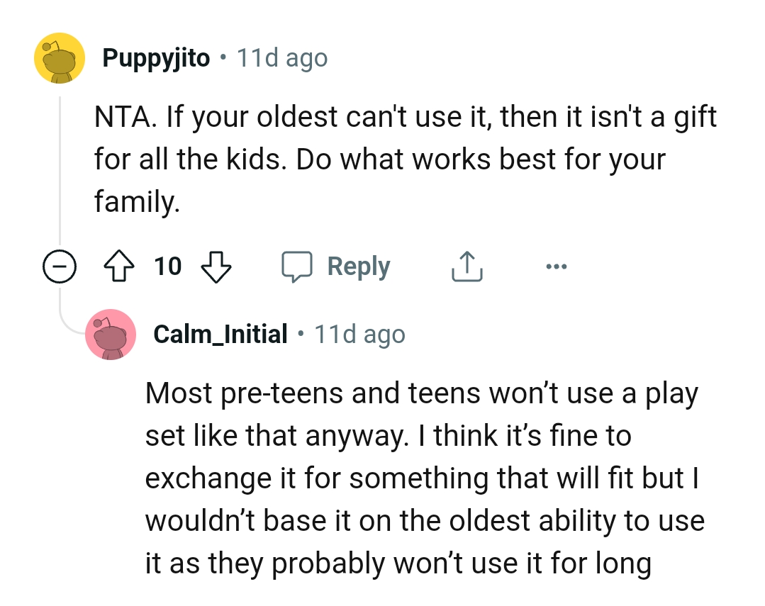 The OP should do what works best for the family