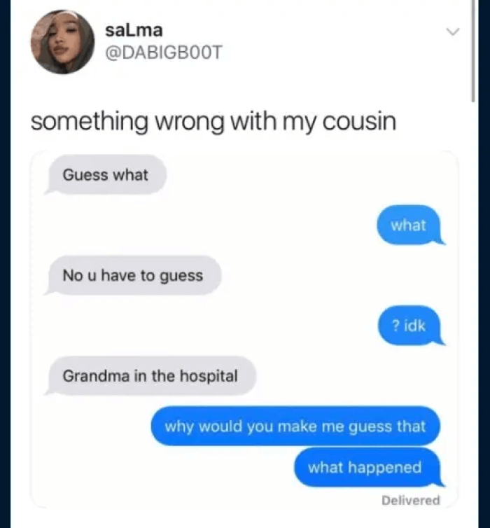 33. Let’s put grandma aside and play a guessing game!