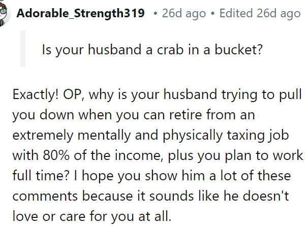 Sounds like her husband doesn't care for her