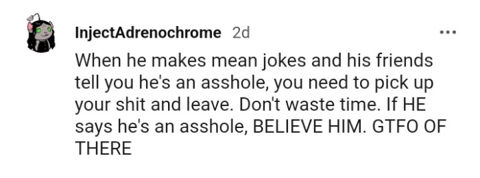 26. Making mean jokes