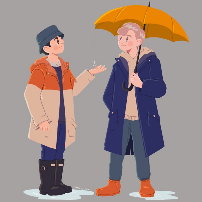 30. It's a good thing the umbrella can fit two