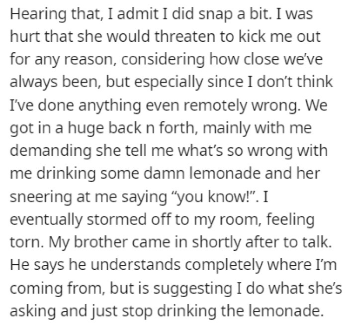 OP Was Hurt After Hearing Her Mom Threaten to Kick Her Out of the House