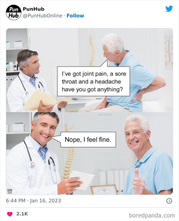 11. The doctor feels fine