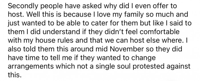 No one protested when OP offered to host until the sister mentioned it.