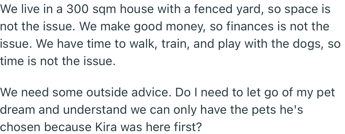 OP needs advice on whether to let go of her pet dream or keep pushing