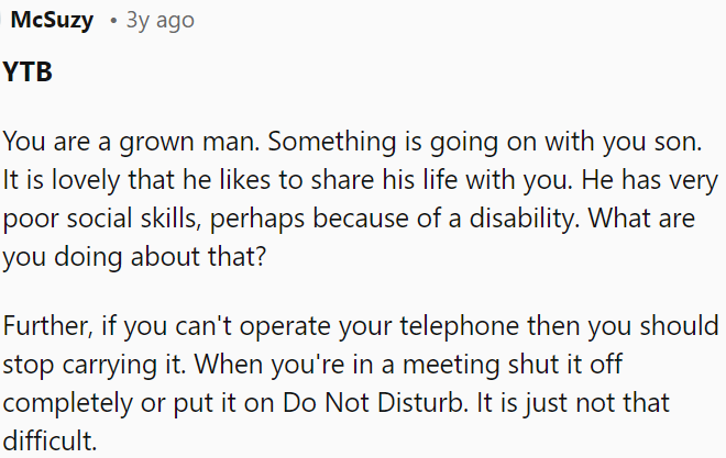 If OP can't handle his phone, he should turn it off in meetings; it's not that hard.