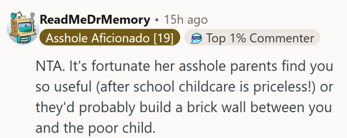 It’s sad when the person showing the most love is also the one the parents resent.