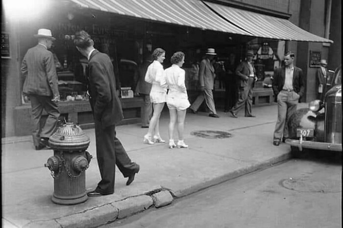 Two Women Showing Uncovered Legs In A Public Place For The First Time, Toronto, 1937