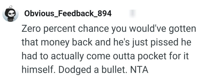 The OP dodged a bullet right there