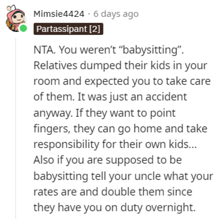 Definitely not babysitting