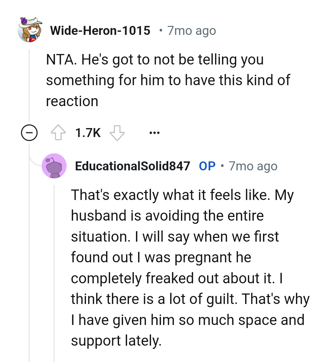 He's not telling the OP something