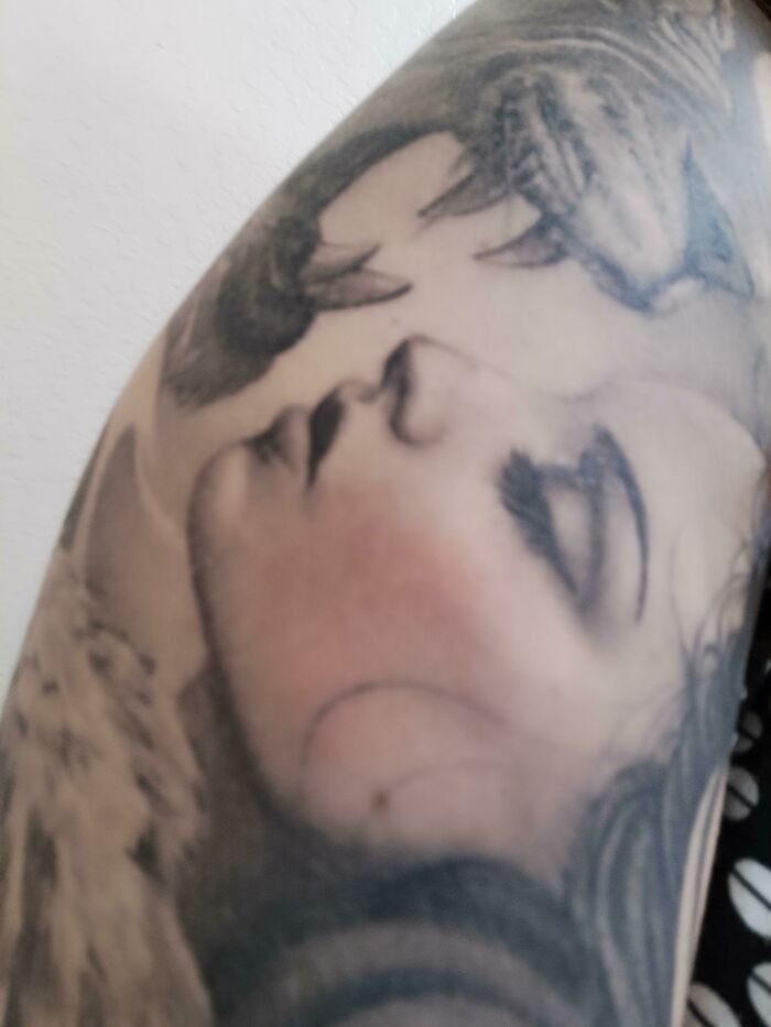 5. I Got A Mosquito Bite On My Greyscale Tattoo. It Looks Like Pink Blush On The Cheek