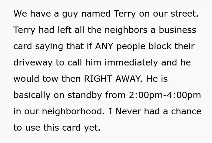 They have a guy named Terry on their street