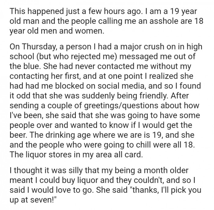 She had never contacted the OP without the OP contacting her first