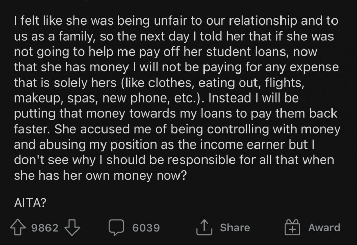 OP suggested some changes to his wife, but she did not take them well.