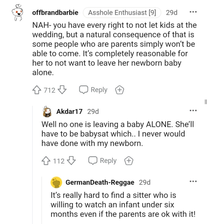 It's completely reasonable that the OP's SIL doesn't want to leave her newborn alone