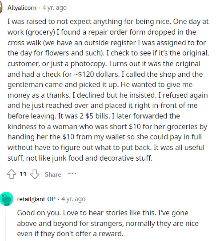 So many people commented, sharing their own situations and stories from when they have been in similar situations with entitled parents or with lost money.