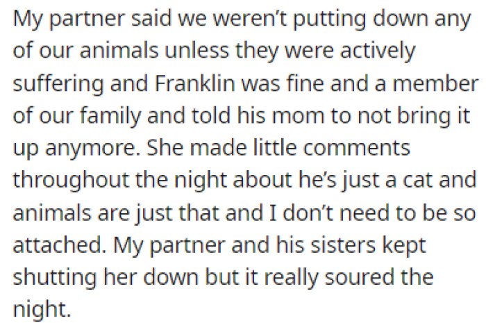 The MIL kept making disturbing comments throughout the night