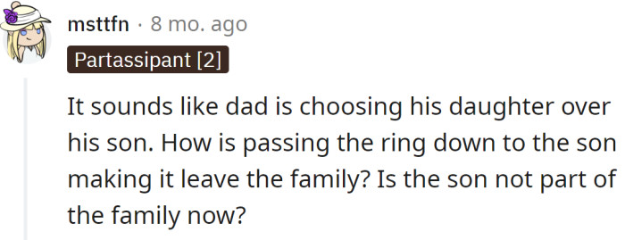 A Redditor asked why the ex doesn't consider his son family