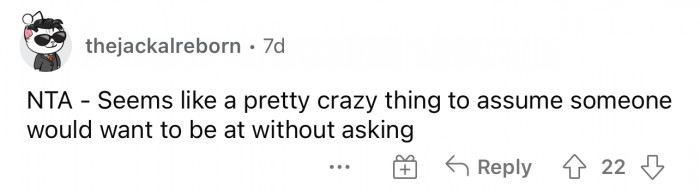 I was thinking the same thing. I wonder why she thought that her sister would want to be there.