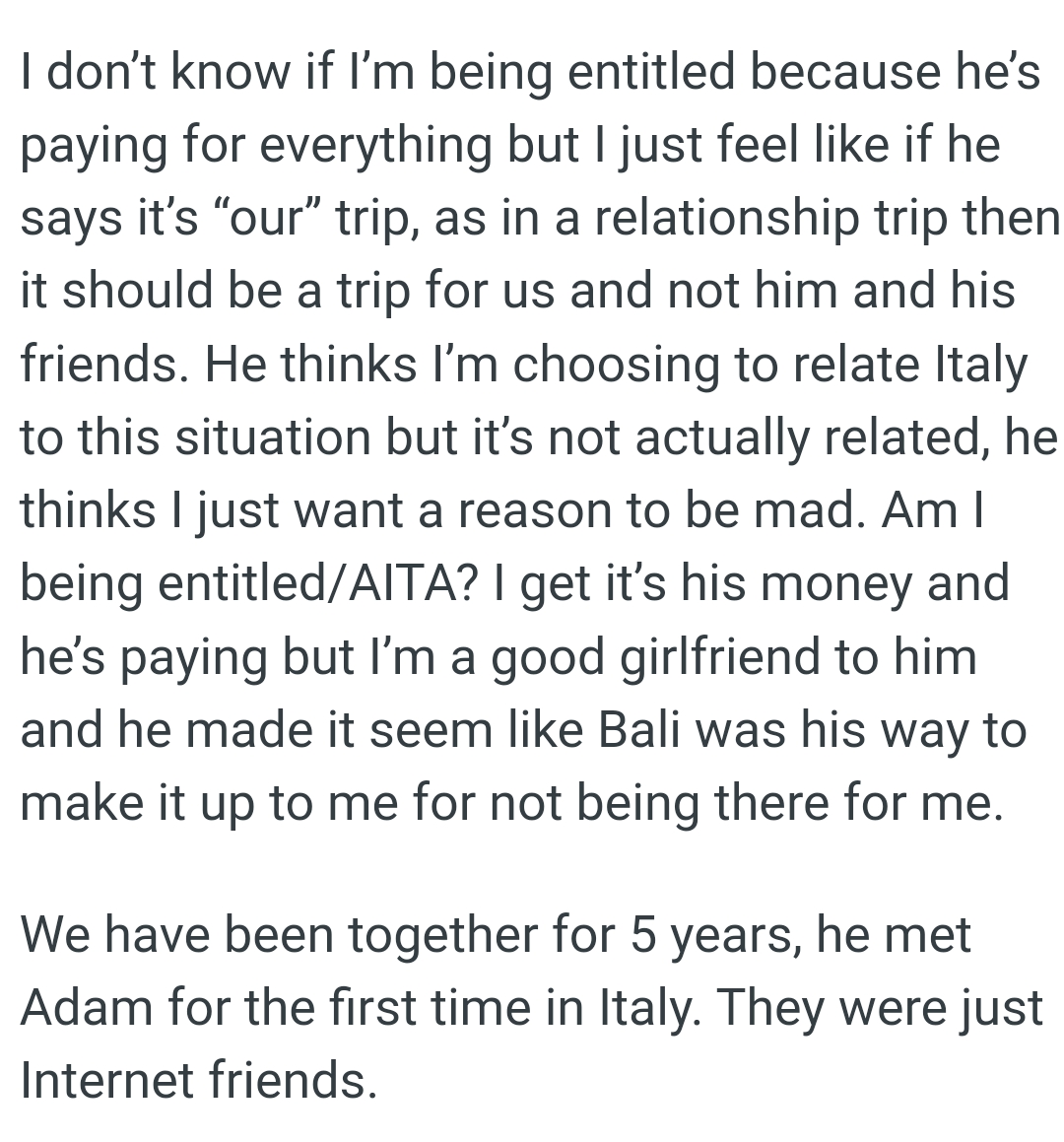 It's supposed to be a relationship trip