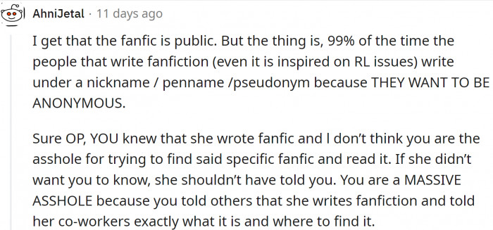 The bottom line is—fanfiction writers want to be anonymous