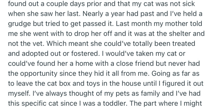 OP Has Held a Grudge Ever Since