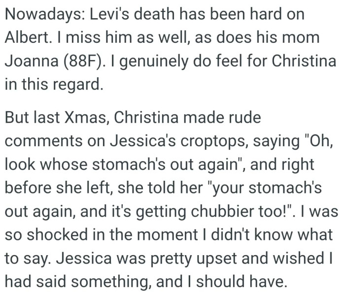 She told OP’s daughter saying