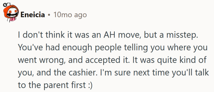 Kindness with a side of hindsight; sometimes the lesson’s simple and the tone stays kind.