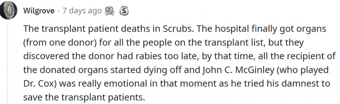 1. The transplant patients in Scrubs