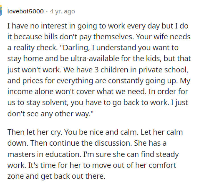 It's obviously not something most of us want to do, but it's something that has to be done, and kids can actually be more expensive when they get to school.
