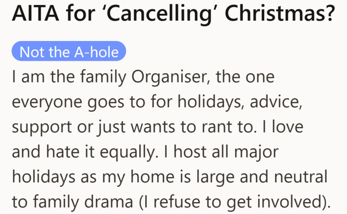 We meet the person who plans, hosts, and absorbs everyone’s stress each season, even when it wears her out.