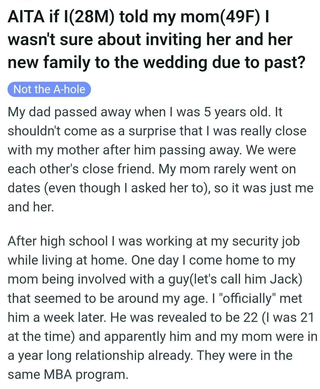 The OP kicks off his story