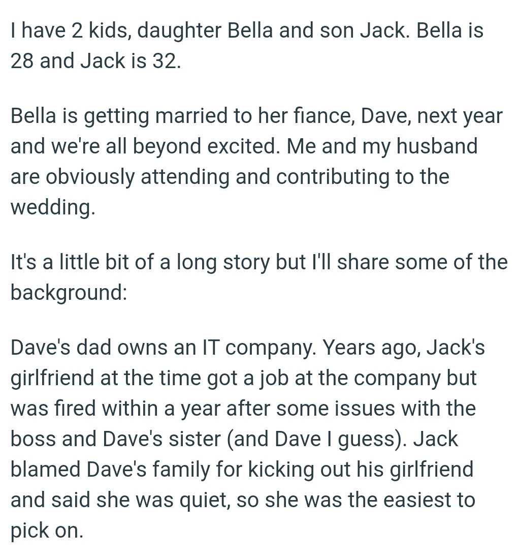 They are obviously attending and contributing to the wedding