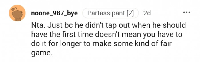 He didn't tap out when he should have