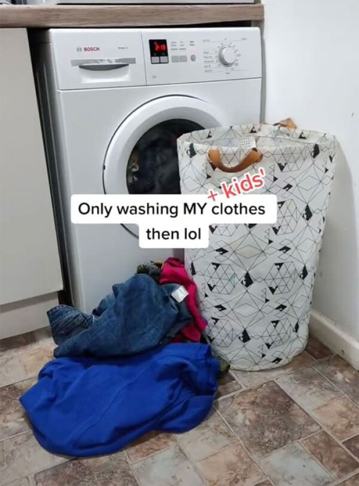 “Only washing my clothes from now on”