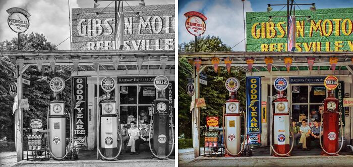 Filling station, Reedsville, Preston County, West Virginia. Photographed by Walker Evans in June 1935.