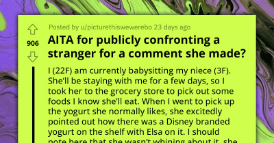 Elderly Bystander Upset After Woman Challenges Their 'Spoiled Brat' Remark About Her Niece